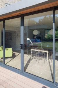 Sliding doors on a patio